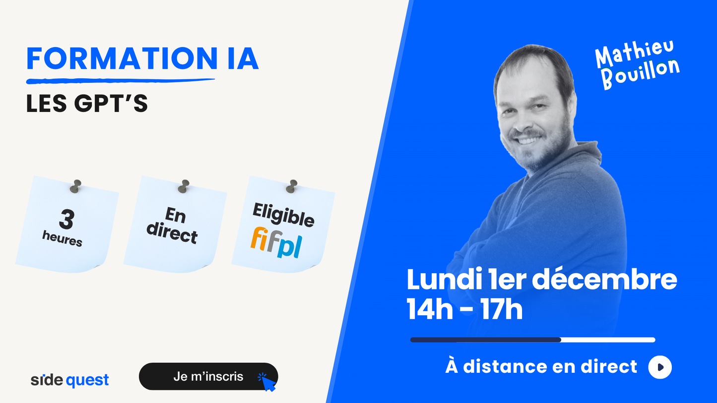 L'IA Générative et l'avocat : Les GPTs - 1 décembre 2025 - 3h