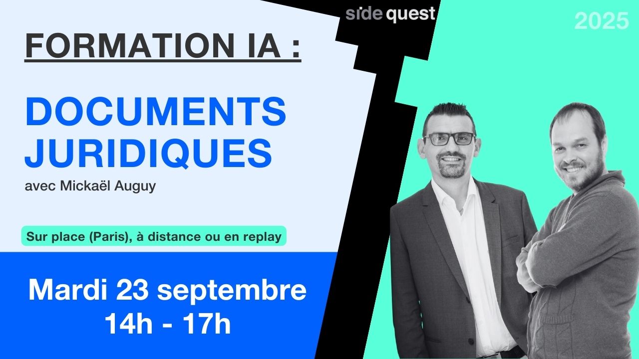 L'IA Générative et l'avocat : Génération et analyse de documents juridiques - 23 septembre 2025 - 3h - forme.legal