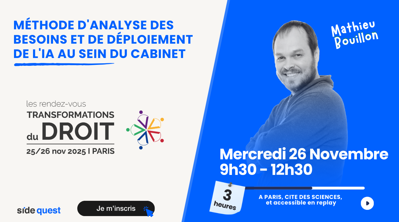 Méthode d'analyse des besoins et de déploiement de l'IA au sein du cabinet - 26 novembre 2025 - 3h