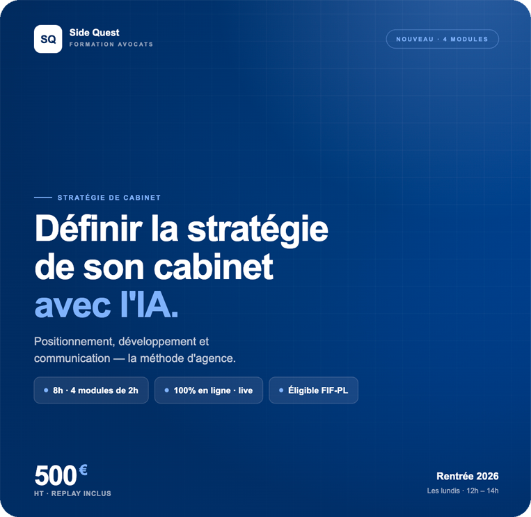 Définir la stratégie IA du cabinet d'avocat