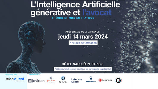 Formation "L’intelligence artificielle générative et l’avocat", 14 mars 2024, durée : 6h