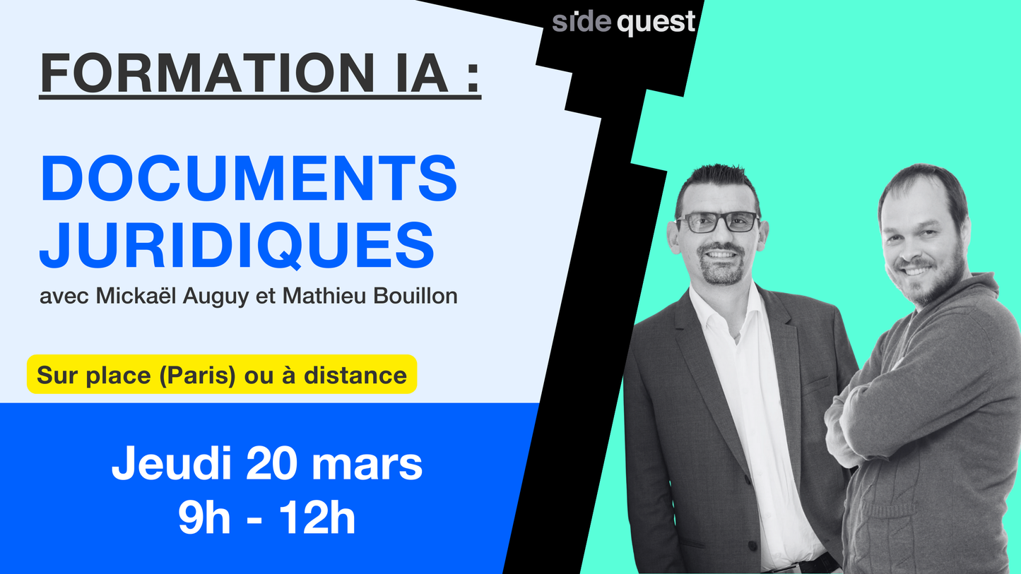 L'IA Générative et l'avocat : Génération et analyse de documents juridiques - 20 mars 2025 - 3h