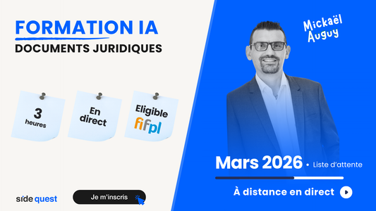 L'IA Générative et l'avocat : Génération et analyse de documents juridiques - Mars 2026 - 3h