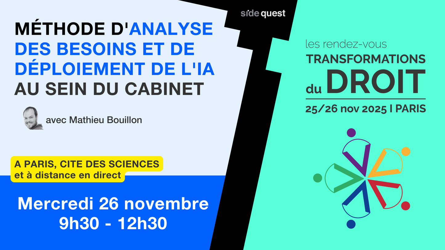 Méthode d'analyse des besoins et de déploiement de l'IA au sein du cabinet - 26 novembre 2025 - 3h