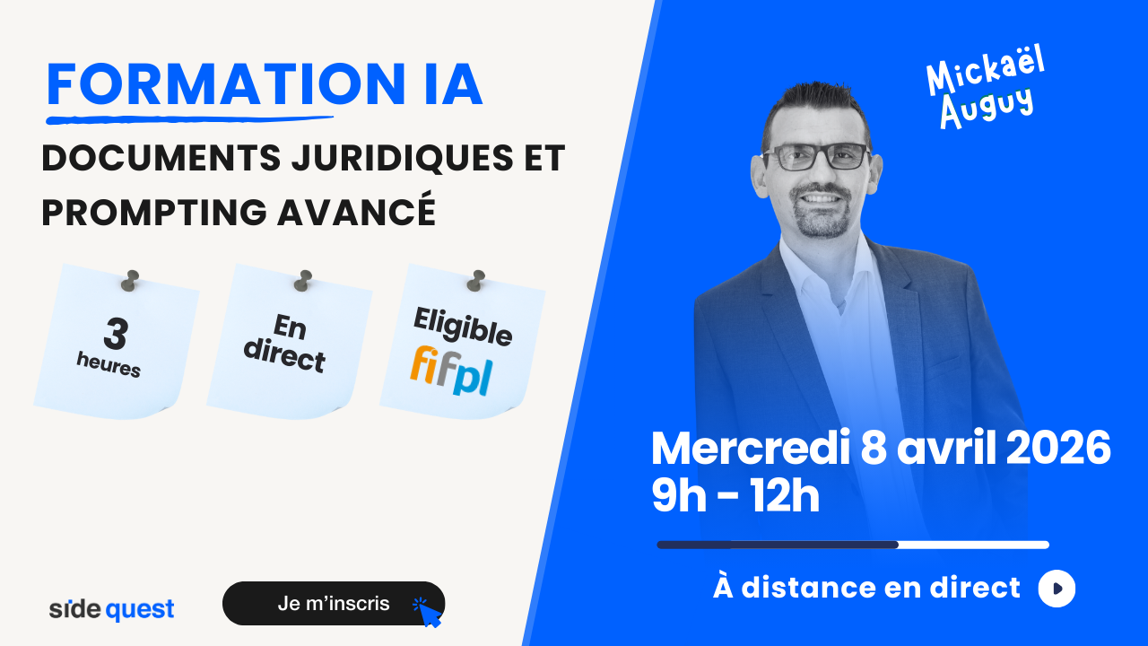 L'IA Générative et l'avocat : Génération de documents juridiques et prompting avancé - avril 2026 - 3h