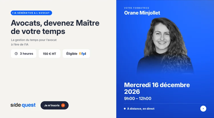 Gestion du temps à l'ère de l'IA  - 16 décembre 2026 - 9h - 12h - 3h