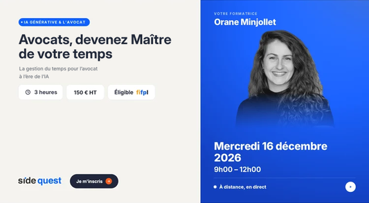 Gestion du temps à l'ère de l'IA  - 16 décembre 2026 - 9h - 12h - 3h